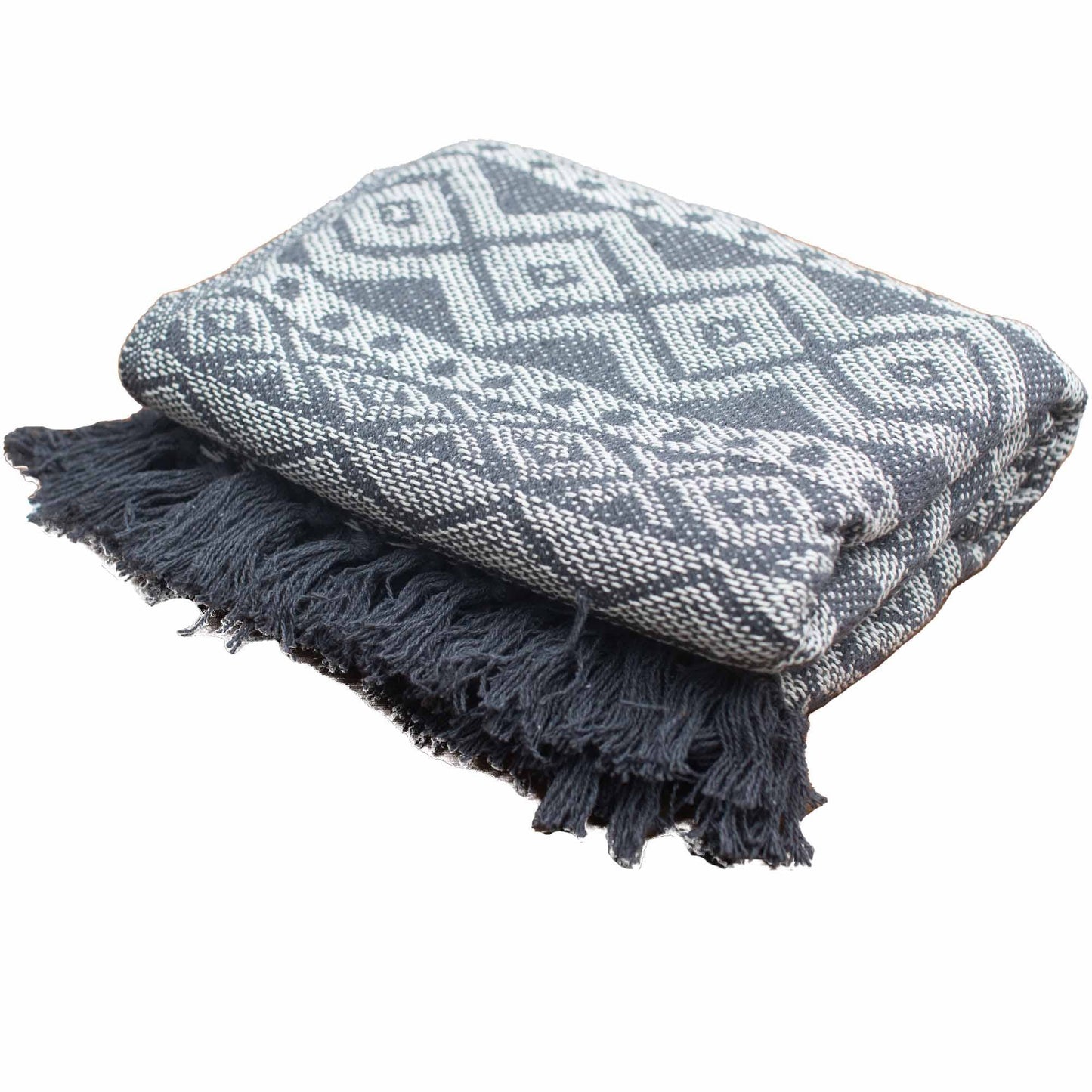 Boho Comfort Throw - 125x150cm - Grey Geometric