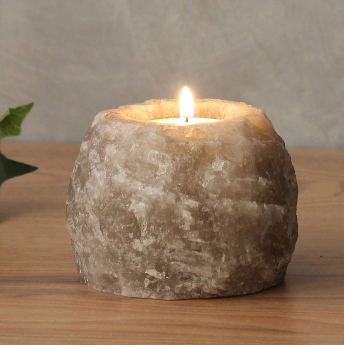 Grey Salt Candle Holder