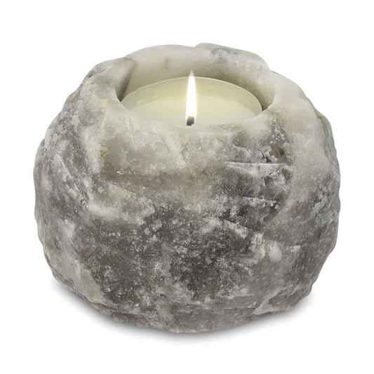 Grey Salt Candle Holder