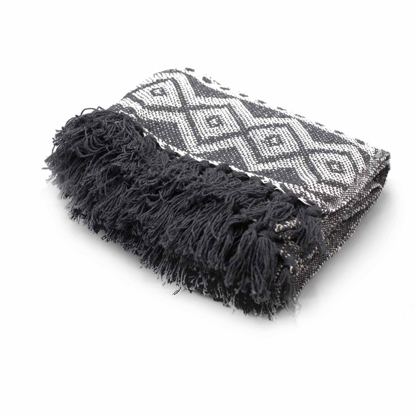 Boho Comfort Throw - 125x150cm - Grey Geometric