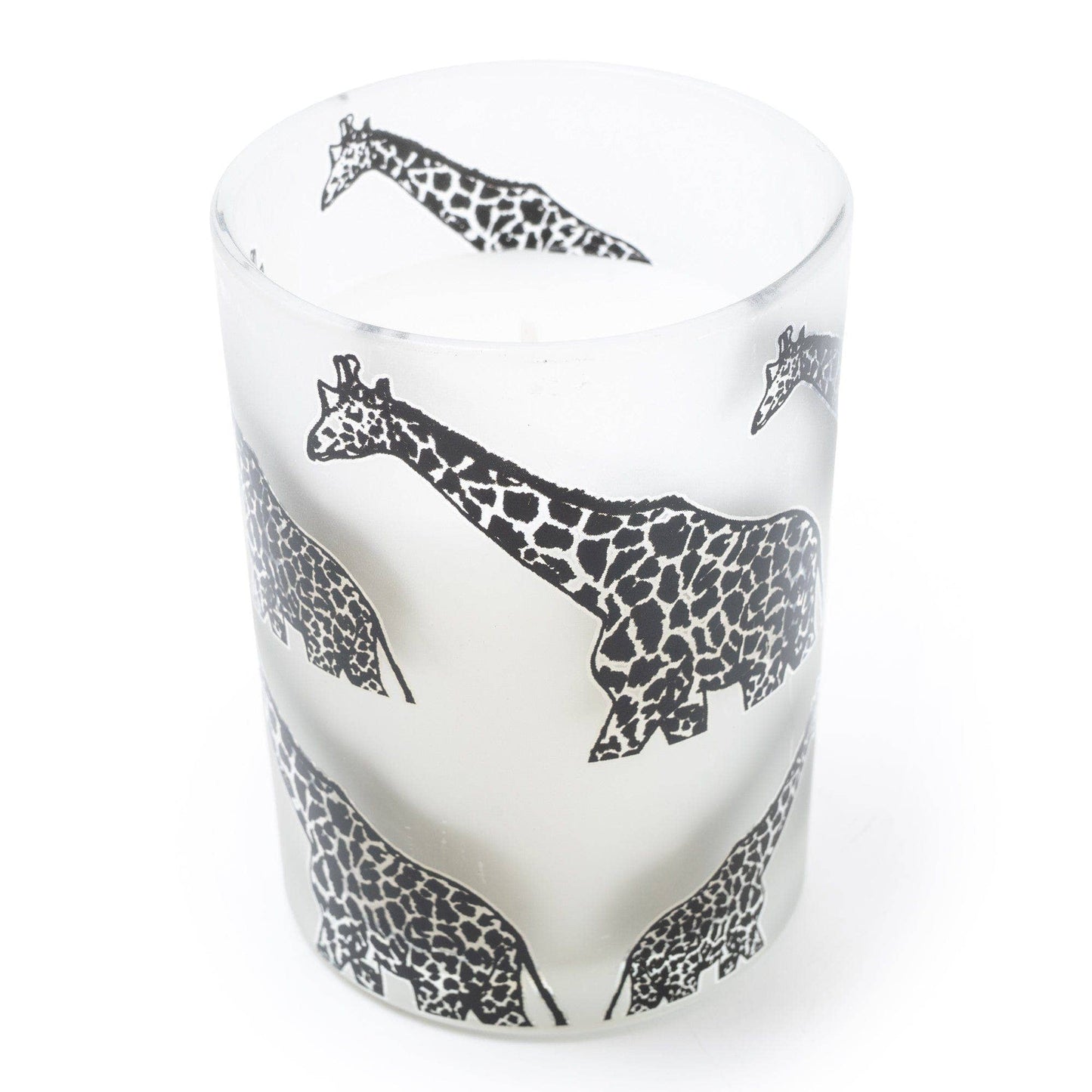 Single Wick Round Candle Giraffe Print - Amber & Shea Scent