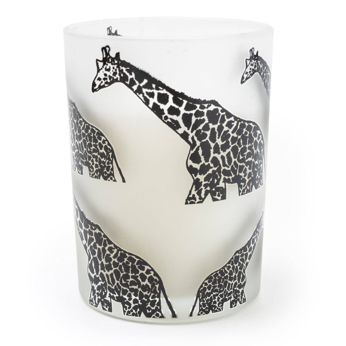 Single Wick Round Candle Giraffe Print - Amber & Shea Scent