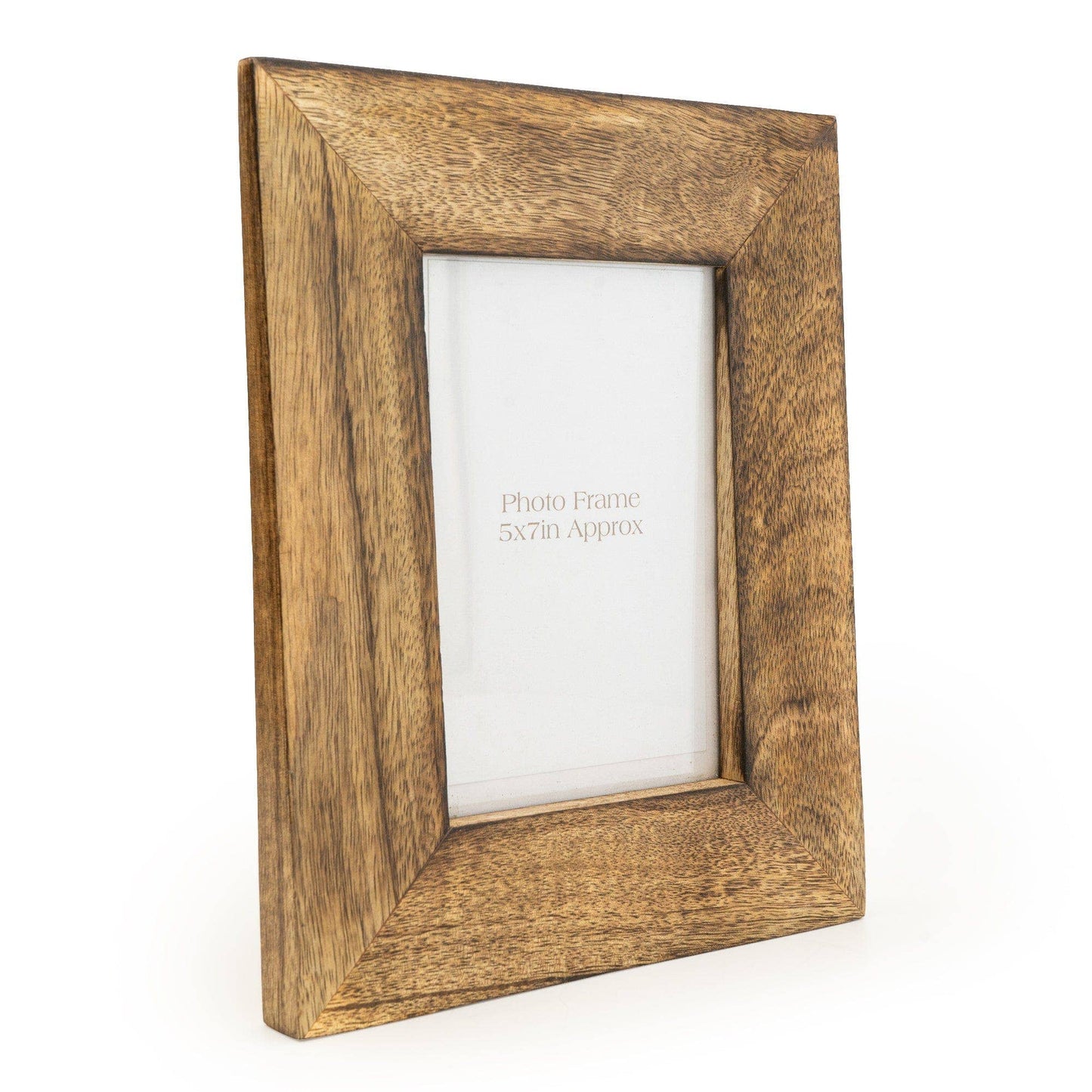 Dark Brown Wedge Photo Frame Mango Wood  5x7 inches