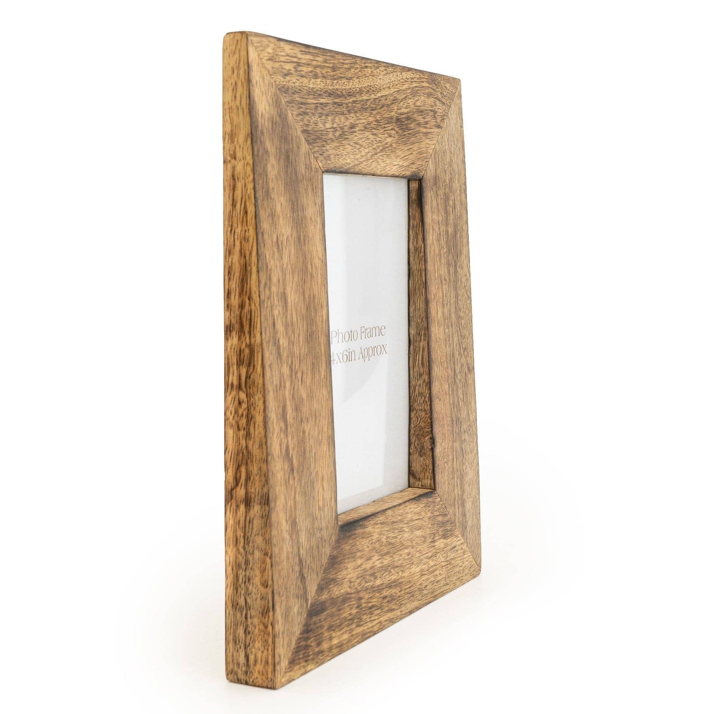 Dark Brown Wedge Photo Frame Mango Wood 4x6 inches