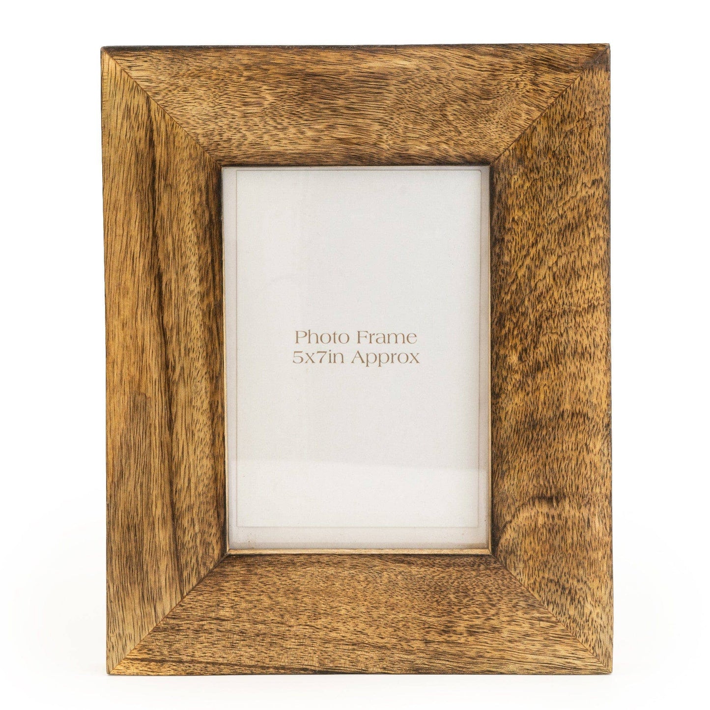 Dark Brown Wedge Photo Frame Mango Wood  5x7 inches