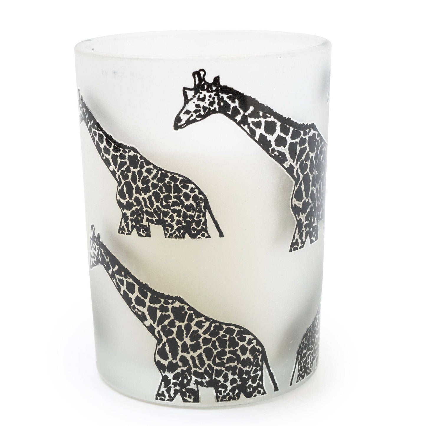 Single Wick Round Candle Giraffe Print - Amber & Shea Scent