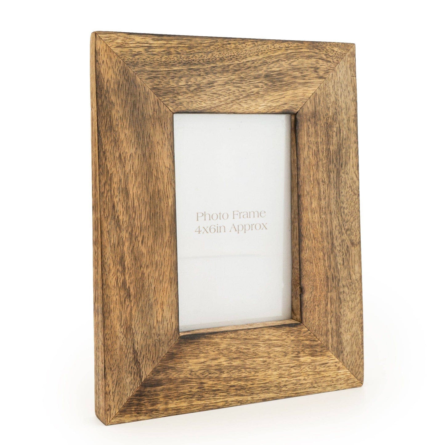 Dark Brown Wedge Photo Frame Mango Wood 4x6 inches